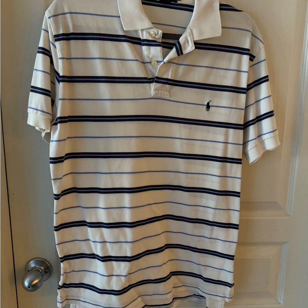 Ralph Lauren Men's Polo Shirt with Navy Stripes - Picture 2 of 4